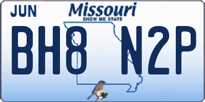 MO license plate BH8N2P