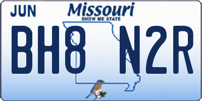 MO license plate BH8N2R