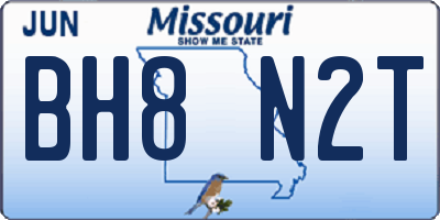 MO license plate BH8N2T
