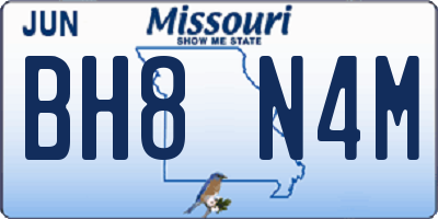 MO license plate BH8N4M