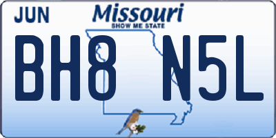 MO license plate BH8N5L