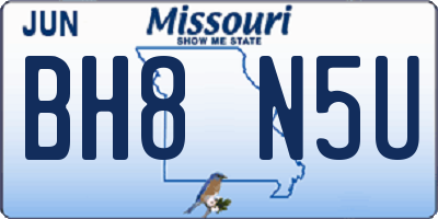 MO license plate BH8N5U