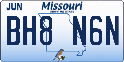 MO license plate BH8N6N