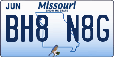 MO license plate BH8N8G