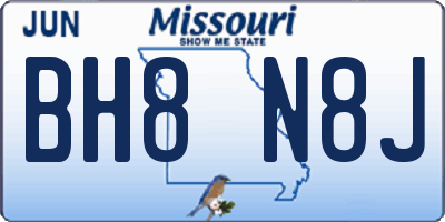MO license plate BH8N8J