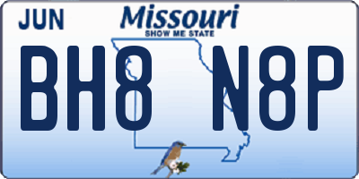 MO license plate BH8N8P