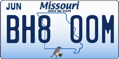 MO license plate BH8O0M