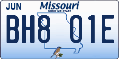 MO license plate BH8O1E