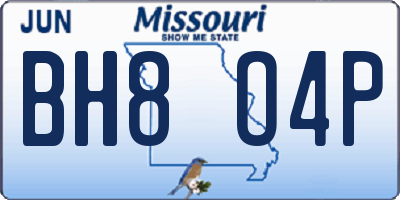 MO license plate BH8O4P