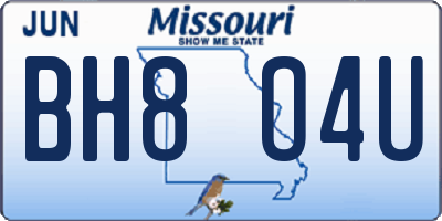 MO license plate BH8O4U
