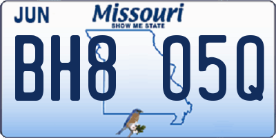 MO license plate BH8O5Q
