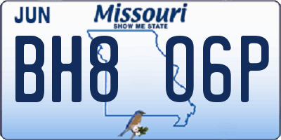 MO license plate BH8O6P
