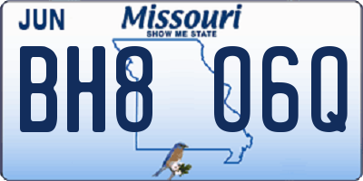 MO license plate BH8O6Q