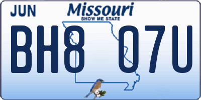 MO license plate BH8O7U