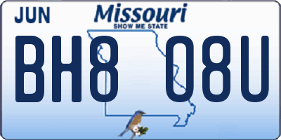 MO license plate BH8O8U