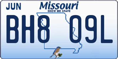 MO license plate BH8O9L
