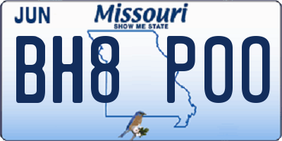 MO license plate BH8P0O