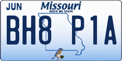 MO license plate BH8P1A
