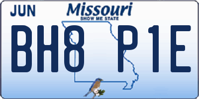 MO license plate BH8P1E