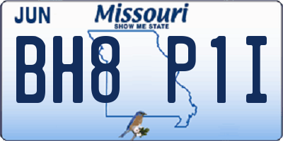 MO license plate BH8P1I
