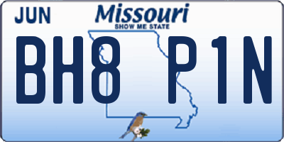 MO license plate BH8P1N