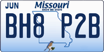 MO license plate BH8P2B