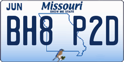 MO license plate BH8P2D