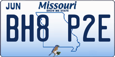 MO license plate BH8P2E