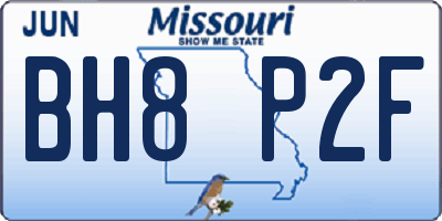 MO license plate BH8P2F