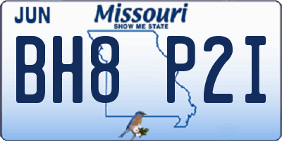 MO license plate BH8P2I