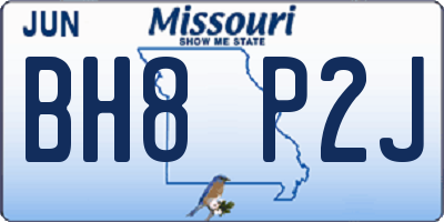MO license plate BH8P2J