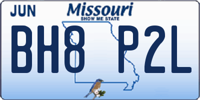MO license plate BH8P2L