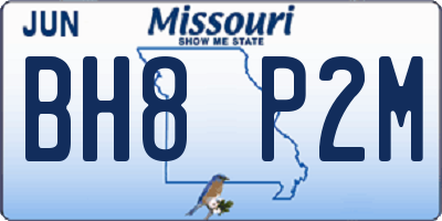 MO license plate BH8P2M