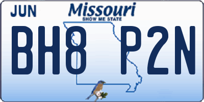 MO license plate BH8P2N