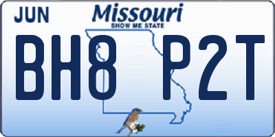 MO license plate BH8P2T