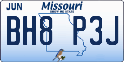 MO license plate BH8P3J
