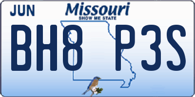 MO license plate BH8P3S