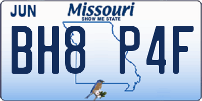 MO license plate BH8P4F
