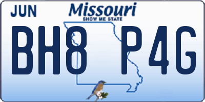 MO license plate BH8P4G