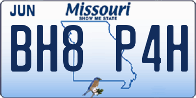 MO license plate BH8P4H