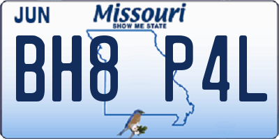 MO license plate BH8P4L