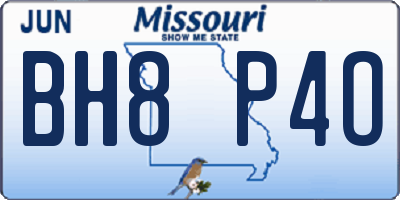 MO license plate BH8P4O