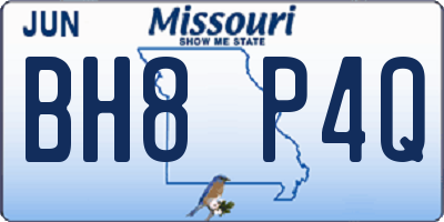 MO license plate BH8P4Q
