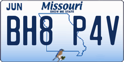 MO license plate BH8P4V