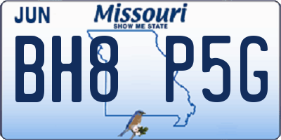 MO license plate BH8P5G