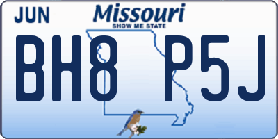 MO license plate BH8P5J