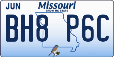 MO license plate BH8P6C