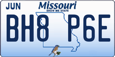 MO license plate BH8P6E