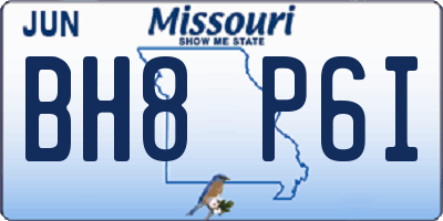 MO license plate BH8P6I