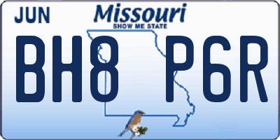 MO license plate BH8P6R